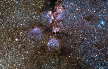 Mounted image 116: VISTA’s infrared view of the Cat's Paw Nebula